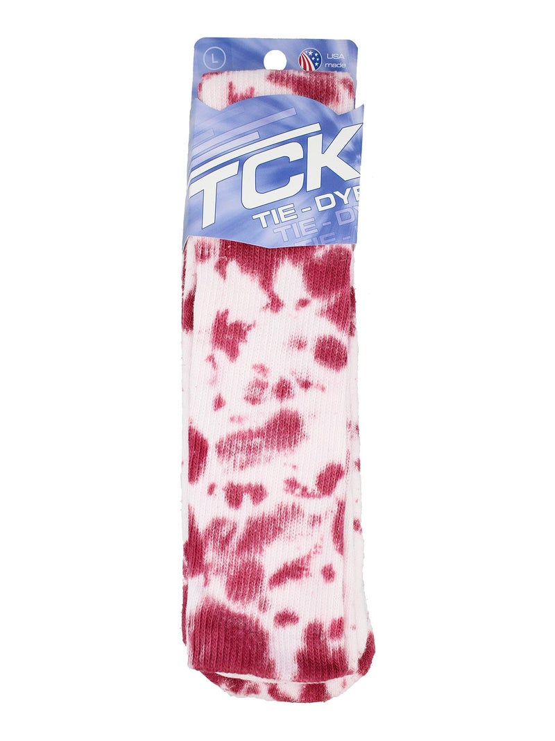 TCK Tie Dye Multisport Tube Socks (Maroon/White, Small) - Image 3